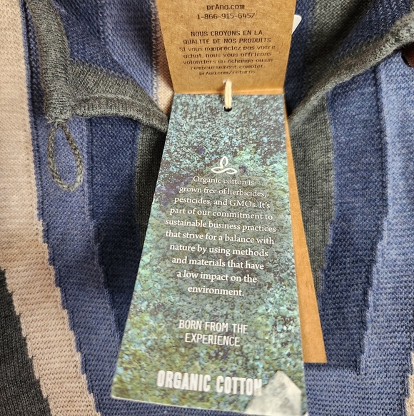 PrAna Yarrah Casual Preppy Travel Organic Cotton Knit Sweater Dress Gray XL - Picture 12 of 16